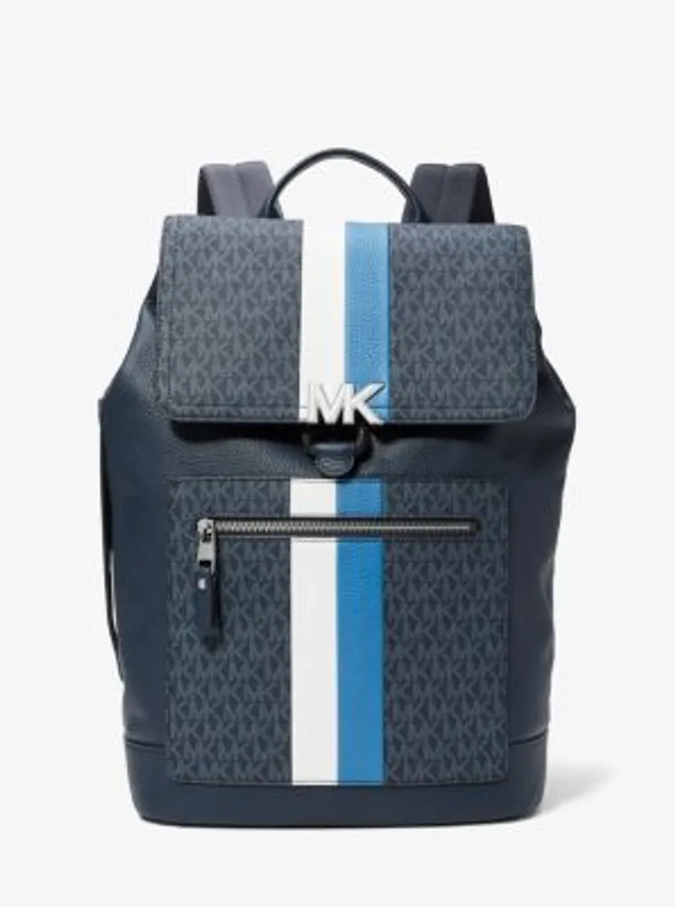 Hudson Logo Stripe and Leather Backpack