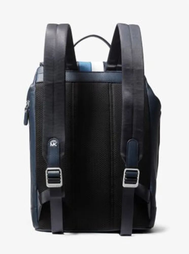 Hudson Logo Stripe and Leather Backpack