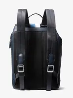 Hudson Logo Stripe and Leather Backpack
