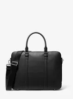 Hudson Logo and Leather Double-Gusset Briefcase