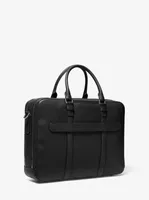 Hudson Logo and Leather Double-Gusset Briefcase