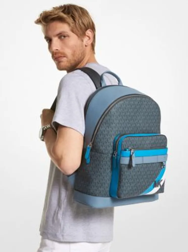 Michael Kors Hudson Logo Stripe Backpack - Limeade