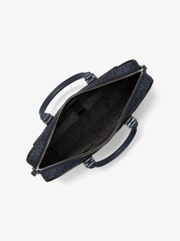 Hudson Logo and Leather Briefcase