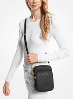 Michael Kors Jet Set Travel Flight Medium Logo Crossbody Bag in black  signature