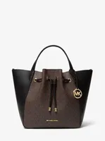 Grand sac seau Phoebe à deux tons et logo