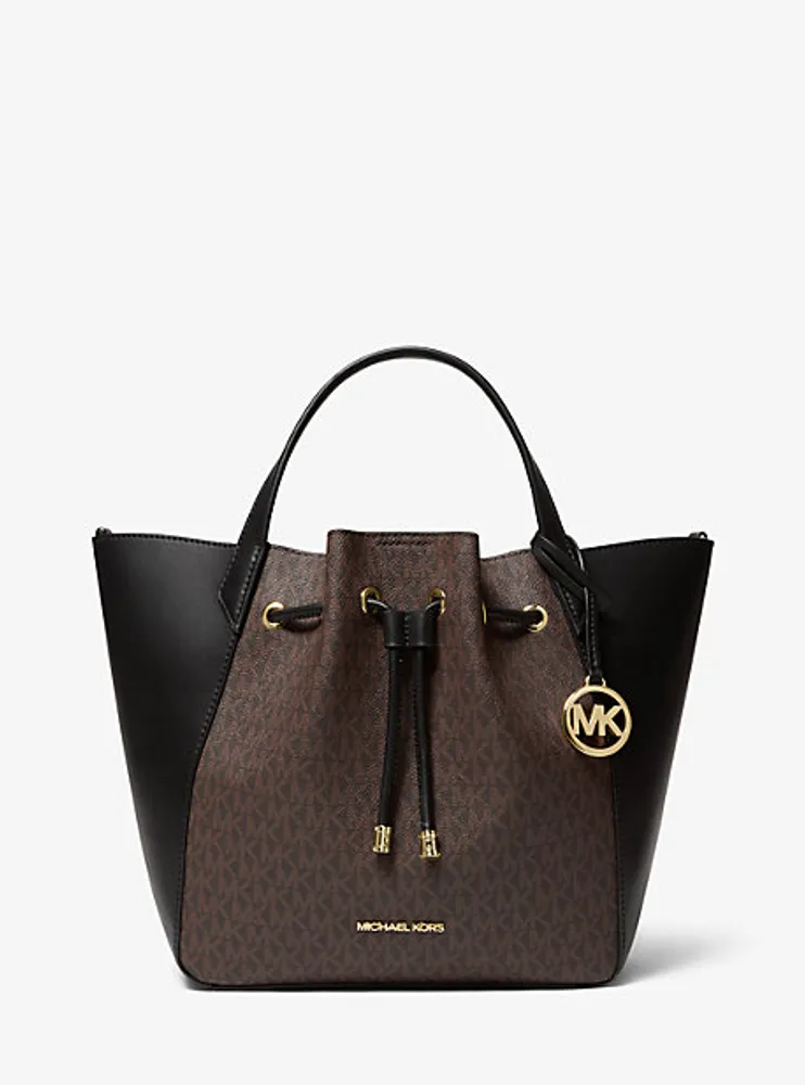 Grand sac seau Phoebe à deux tons et logo