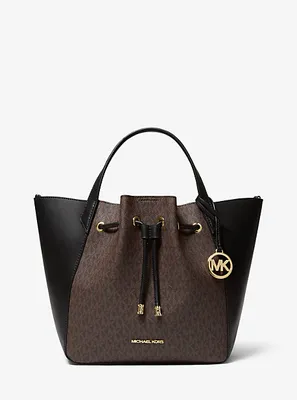 Grand sac seau Phoebe à deux tons et à logo