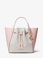 Phoebe Large Two-Tone Logo Bucket Bag