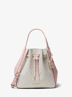 Phoebe Large Two-Tone Logo Bucket Bag