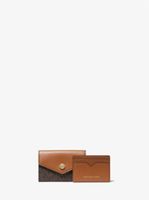 Ensemble portefeuille à logo et porte-cartes en faux cuir