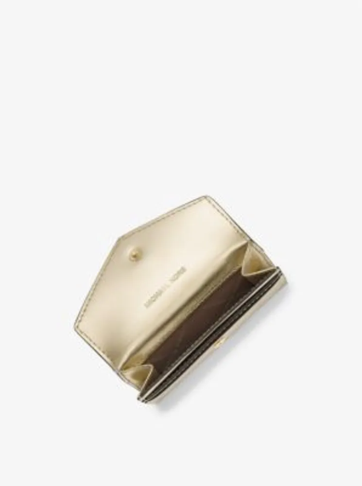 Metallic Faux Leather Card Case and Wallet Set