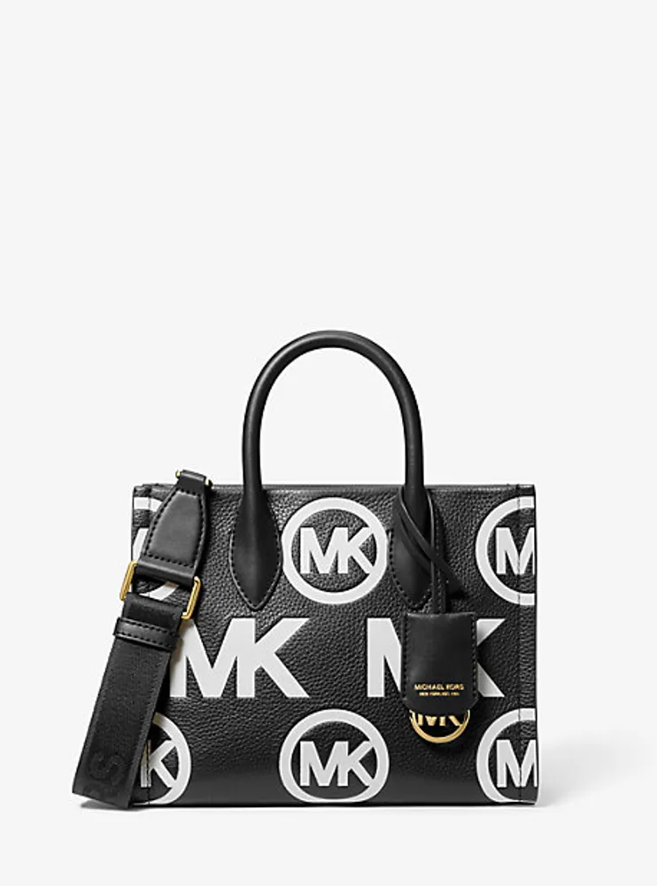 Mirella Small Logo Embossed Pebbled Leather Crossbody Bag