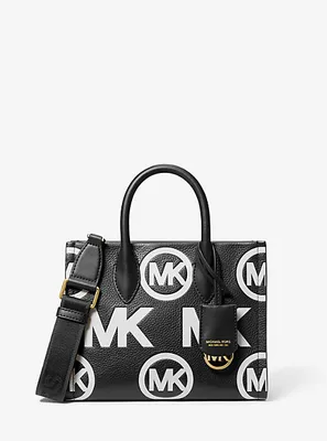 Mirella Small Logo Embossed Pebbled Leather Crossbody Bag
