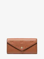 Jet Set Travel Large Logo Embossed Leather Envelope Wallet