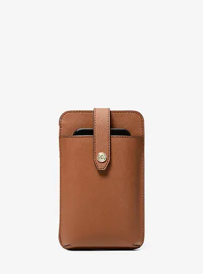 Saffiano Leather Smartphone Crossbody Bag