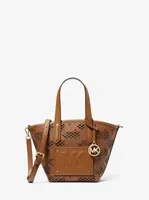 Kimber Small 2-in-1 Perforated and Embossed Faux Leather Tote Bag