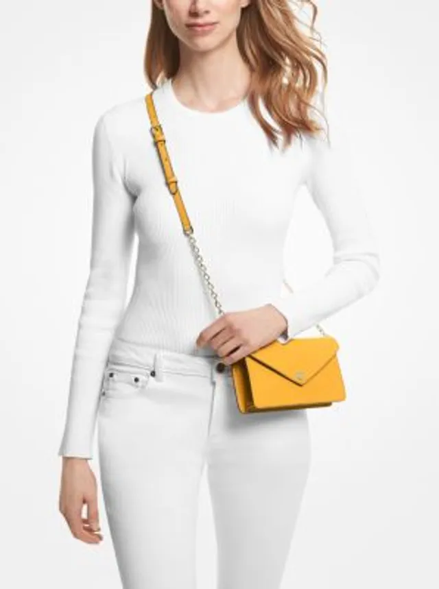 Jet Set Micro Saffiano Leather Envelope Crossbody Bag