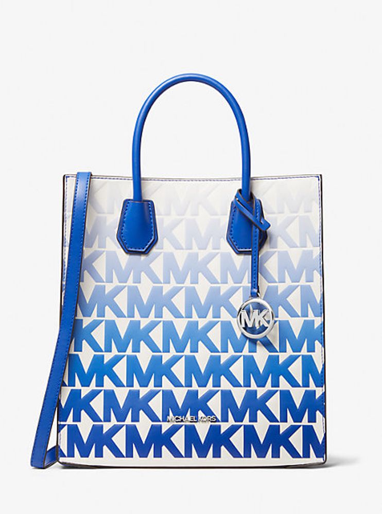 Michael Kors Mercer Medium Pebbled Leather Crossbody Bag- Blue