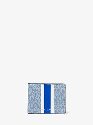 Logo Stripe Billfold Wallet With Passcase