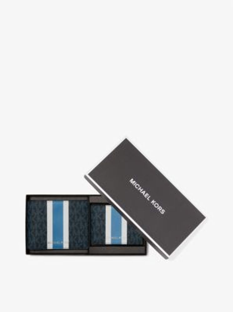 Logo Stripe Billfold Wallet With Passcase