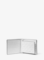 Logo and Faux Leather Stripe Wallet With Passcase Gift Set