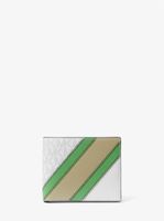 Logo and Faux Leather Stripe Wallet With Passcase Gift Set