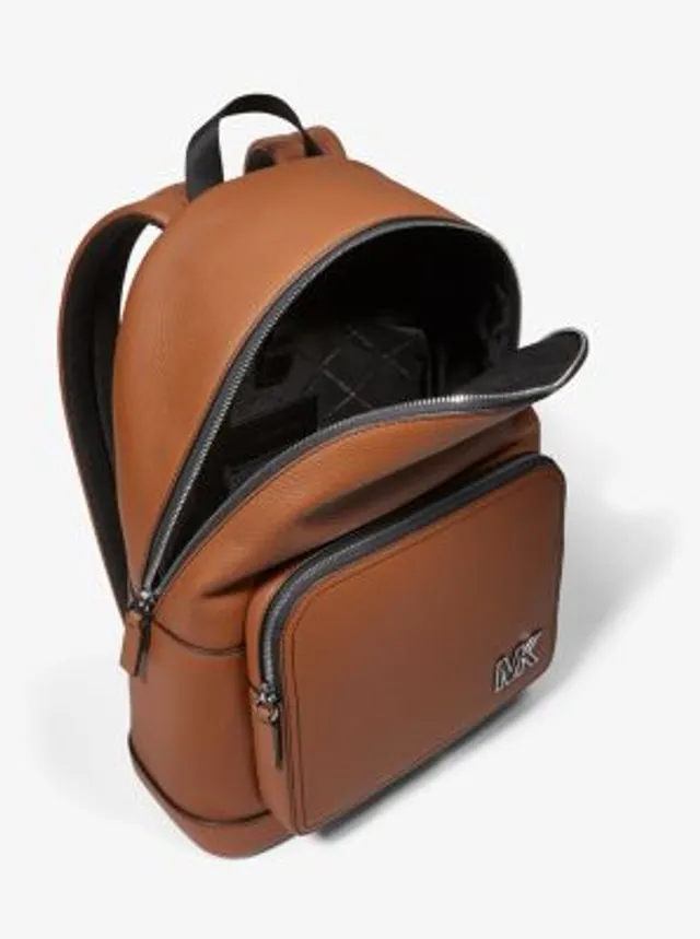 Michael Kors Olive Mens Hudson Slim Pebbled Leather Backpack