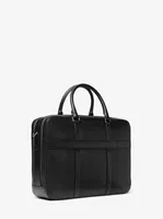 Cooper Textured Faux Leather Double-Gusset Briefcase