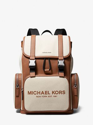 Michael Kors Cooper Two-Tone Canvas Backpack | Metropolis at Metrotown