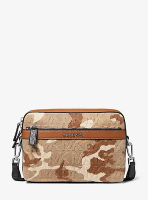 Sac à bandoulière Cooper en denim à imprimé et en cuir