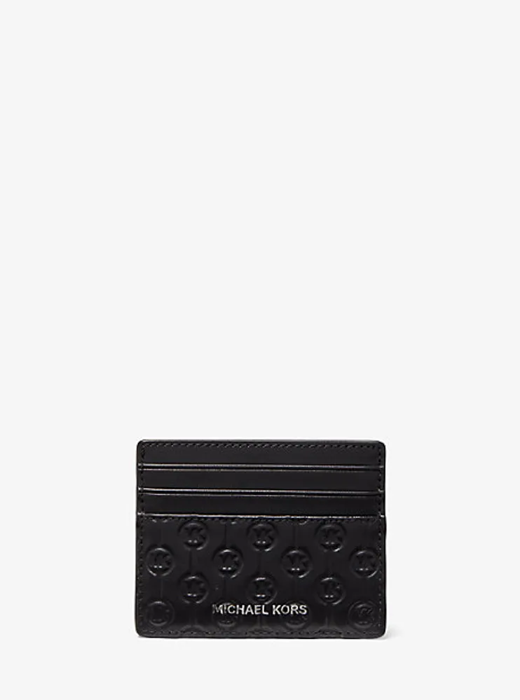 Hudson Logo Embossed Leather Tall Card Case