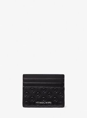 Hudson Logo Embossed Leather Tall Card Case