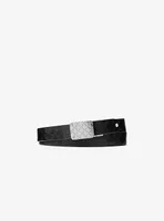 Reversible Empire Logo Embossed Leather Belt