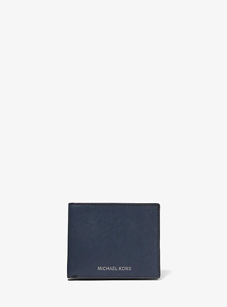 Portefeuille Harrison mince en cuir à grain croisé
