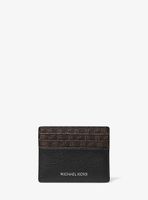 Hudson Logo and Pebbled Leather Tall Card Case