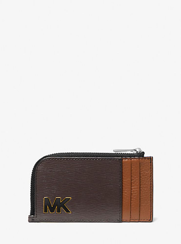 Hudson Two-Tone Leather Zip-Around Card Case