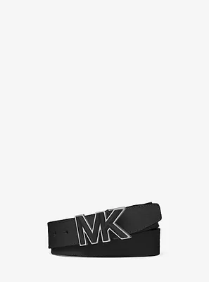 Logo Buckle Leather Belt