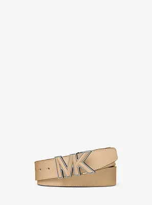 Logo Buckle Leather Belt