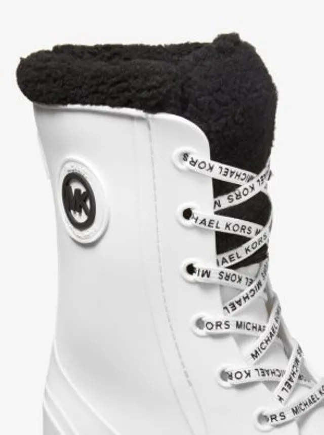 Michael Kors Montaigne Faux Shearling-Lined PVC Rain Boot White 10 - Yahoo  Shopping