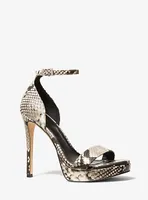 Jordyn Snake Embossed Faux Leather Platform Sandal