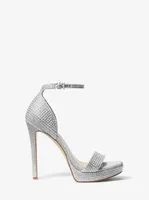 Jordyn Embellished Glitter Chain Mesh Platform Sandal