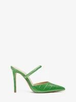 Jessa Crocodile Embossed Leather Mule