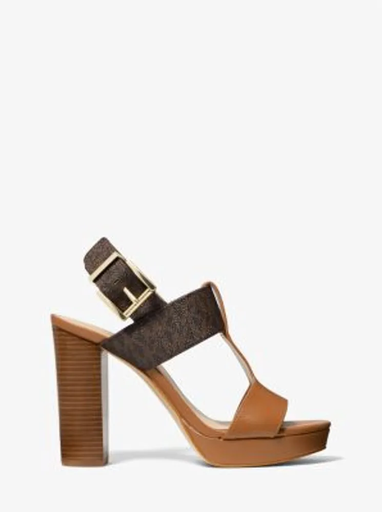 Michael Kors + Becker Logo and Leather Platform Sandal | Galeries Capitale