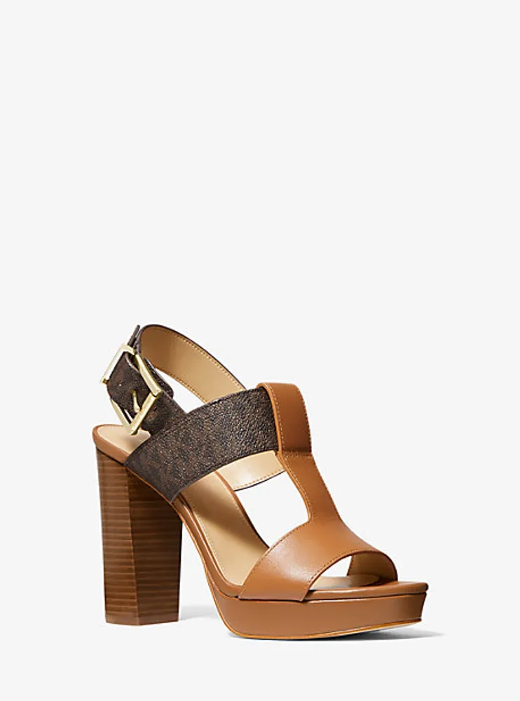 Michael Kors + Becker Logo and Leather Platform Sandal | Galeries Capitale