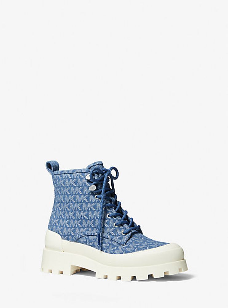 Michael Kors + Payton Denim Jacquard Combat Boot | Scarborough Town Centre