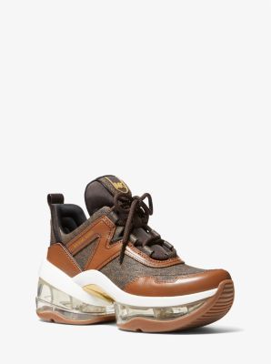 Michael Kors Olympia Extreme Logo and Leather Trainer | Metropolis at  Metrotown