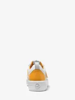 Emmett Two-Tone Logo Embellished Leather Sneaker