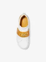 Emmett Two-Tone Logo Embellished Leather Sneaker