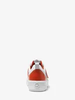 Emmett Two-Tone Logo Embellished Leather Sneaker