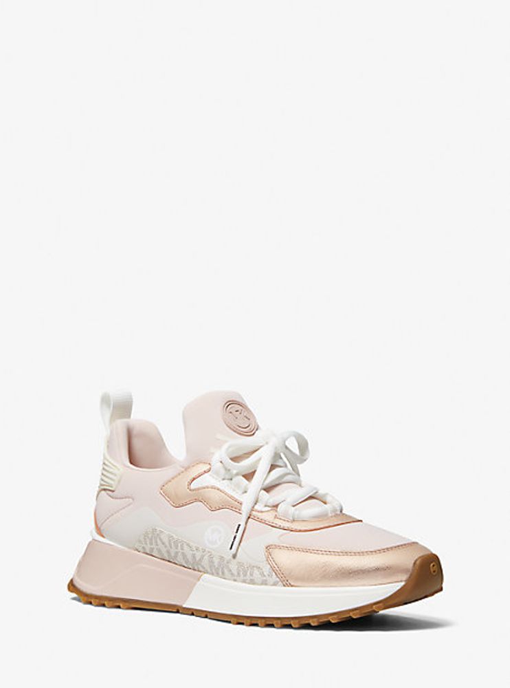 Michael Kors + Theo Metallic Mixed-Media Trainer | Yorkdale Mall